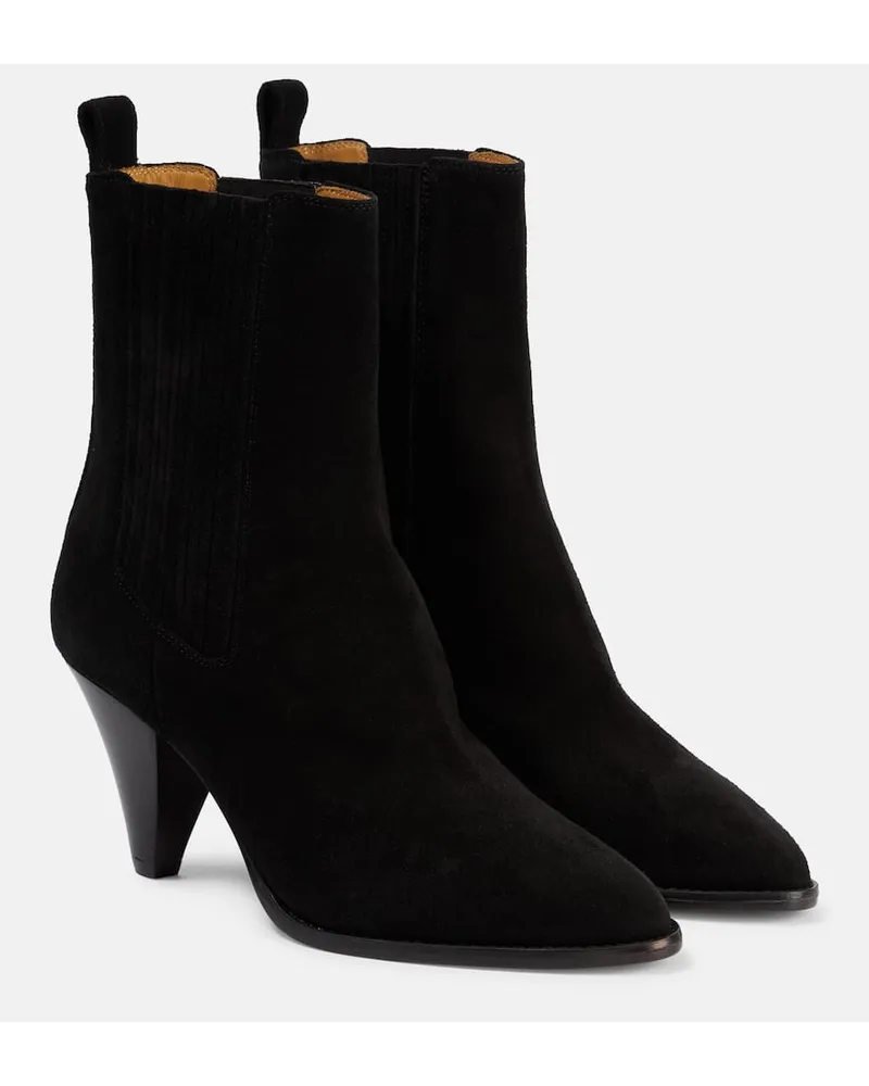 Isabel Marant Ankle Boots Reliane aus Veloursleder Schwarz