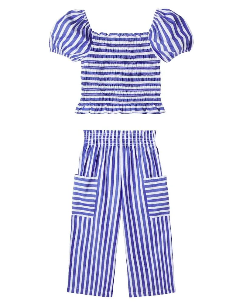 Ralph Lauren Set aus Top und Hose aus Baumwolle Blau
