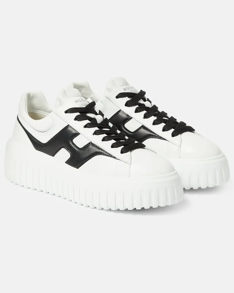 Hogan Sneakers H-Stripes aus Leder Weiß