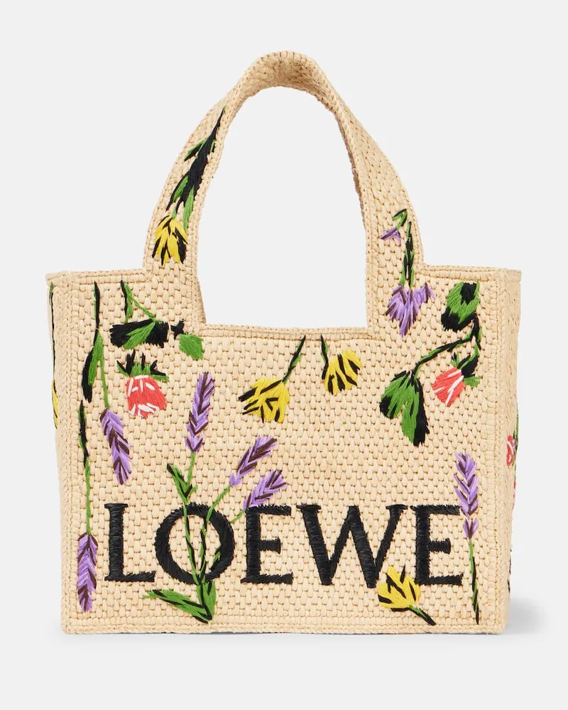 Loewe Paula's Ibiza Tote Bag Loewe Font Small Beige