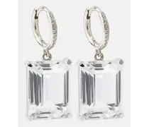 Ohrringe aus 18kt Weissgold mit Diamanten und Topaz