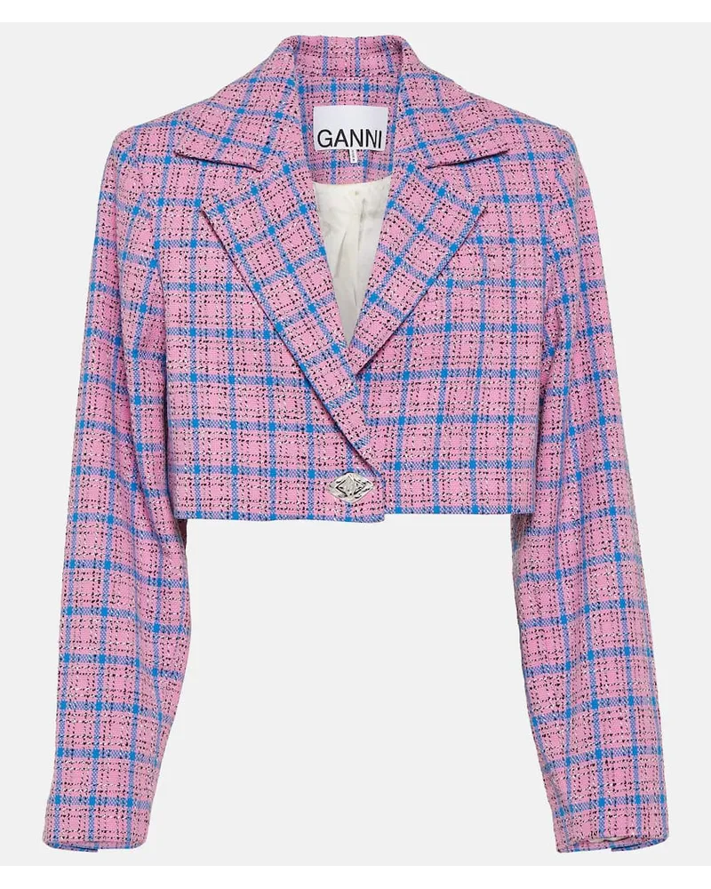 Ganni Blazer aus einem Baumwollgemisch Multicolor