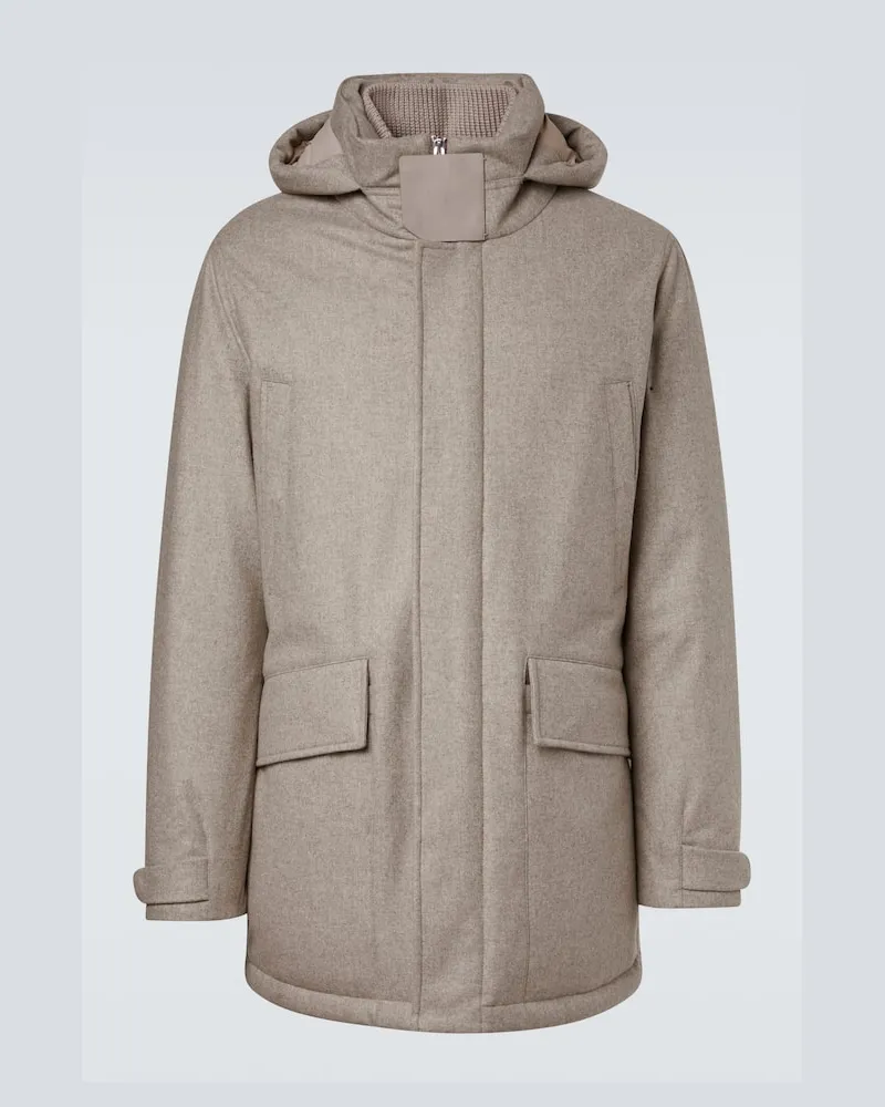 Ermenegildo Zegna Daunenjacke aus Wolle Beige
