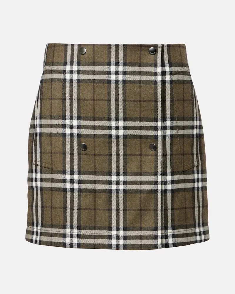 Burberry Minirock Burberry Check aus Wolle Grün