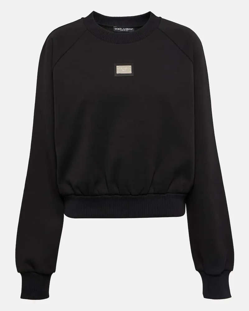 Dolce & Gabbana Verziertes Sweatshirt Re-Edition Schwarz