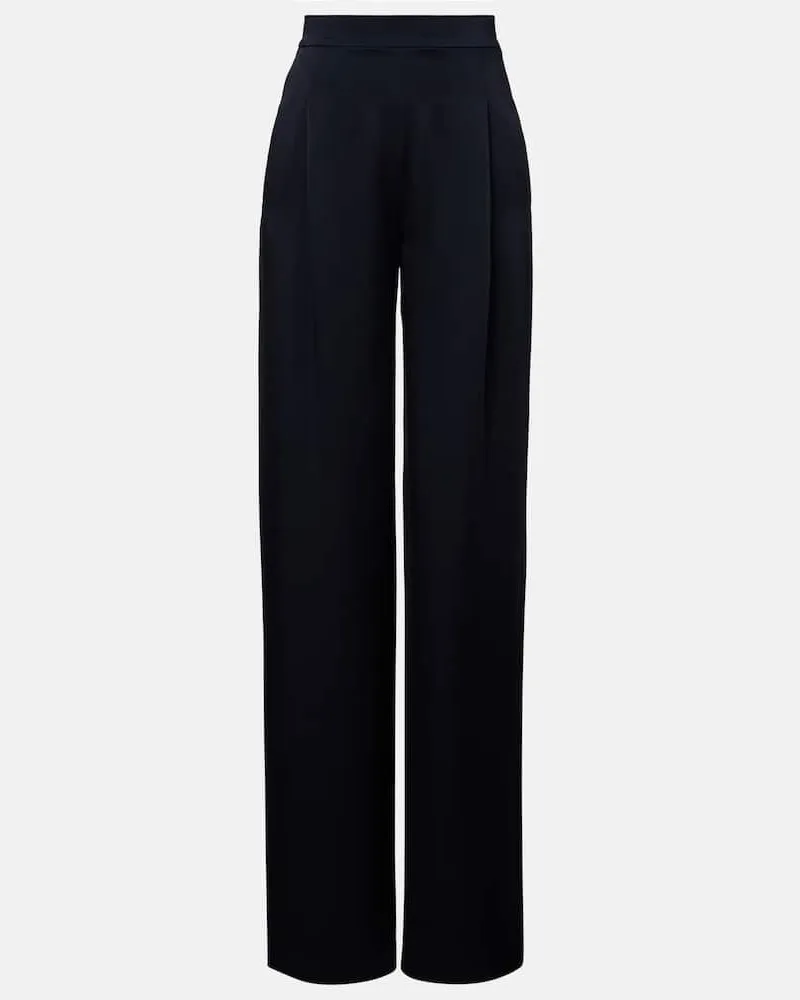 Max Mara Weite Hose Dritto aus Satin Schwarz