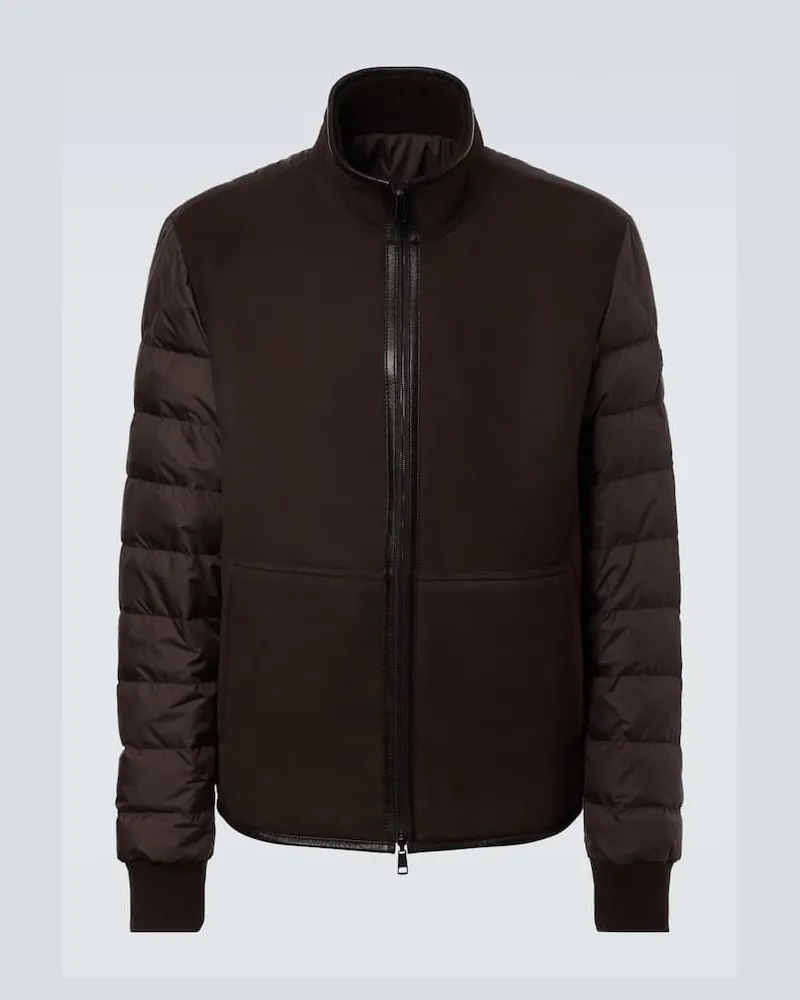 Moncler Wendbare Daunenjacke aus Shearling Braun