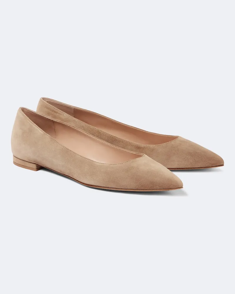 Gianvito Rossi Ballerinas Gianvito aus Veloursleder Beige