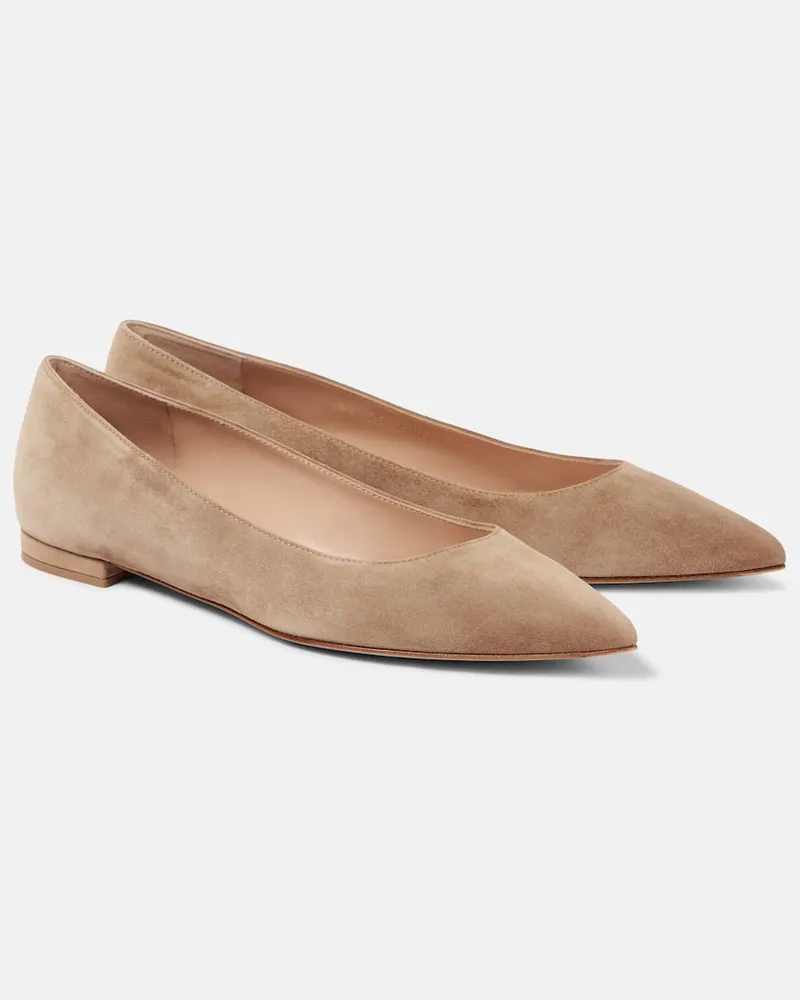 Gianvito Rossi Ballerinas Gianvito aus Veloursleder Beige