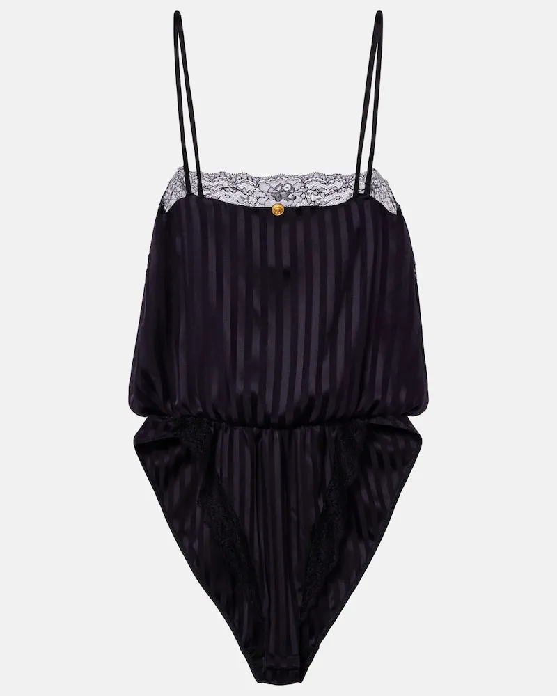 Versace Body aus Jacquard mit Spitze Schwarz