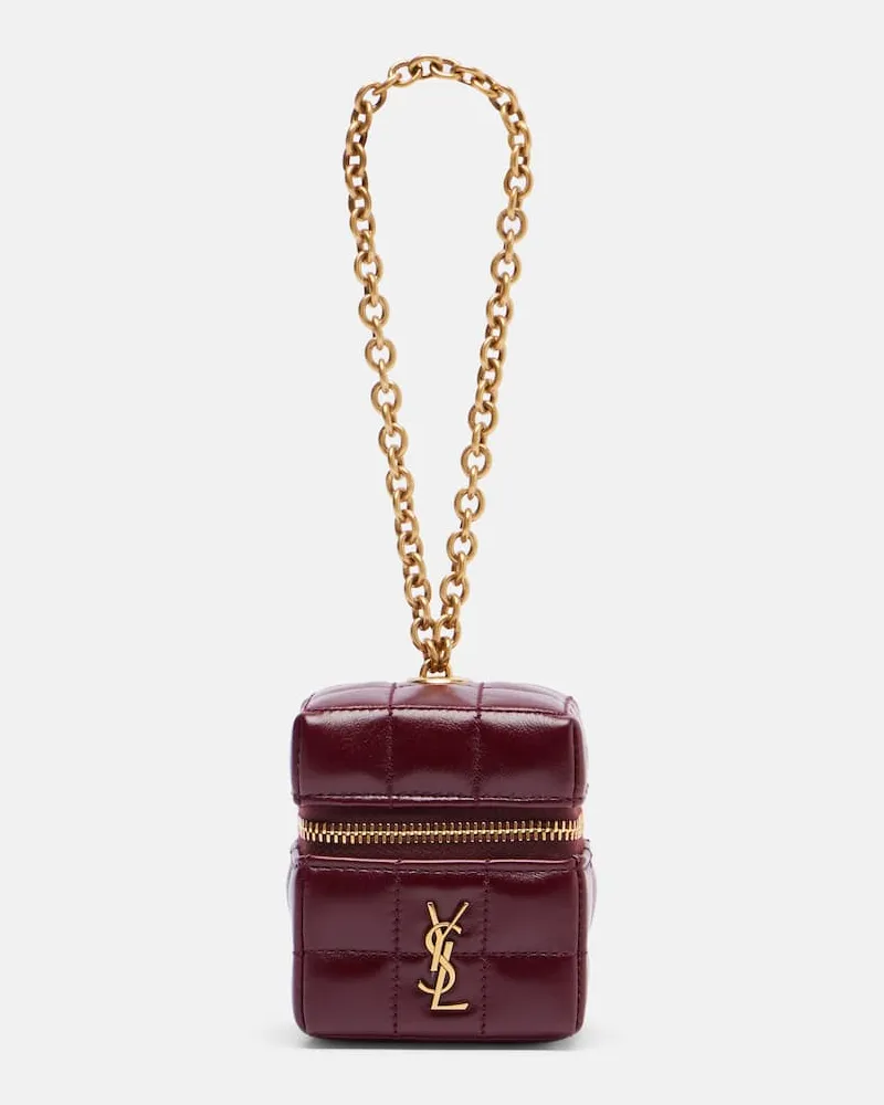 Saint Laurent Clutch mit Riemen Cassandre Mini aus Leder Burgund