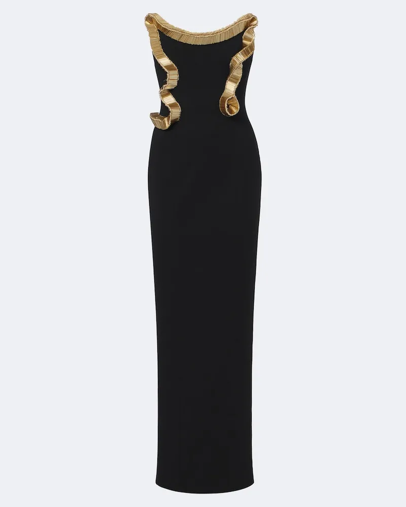 Rachel Gilbert Verzierte Robe Malik Schwarz