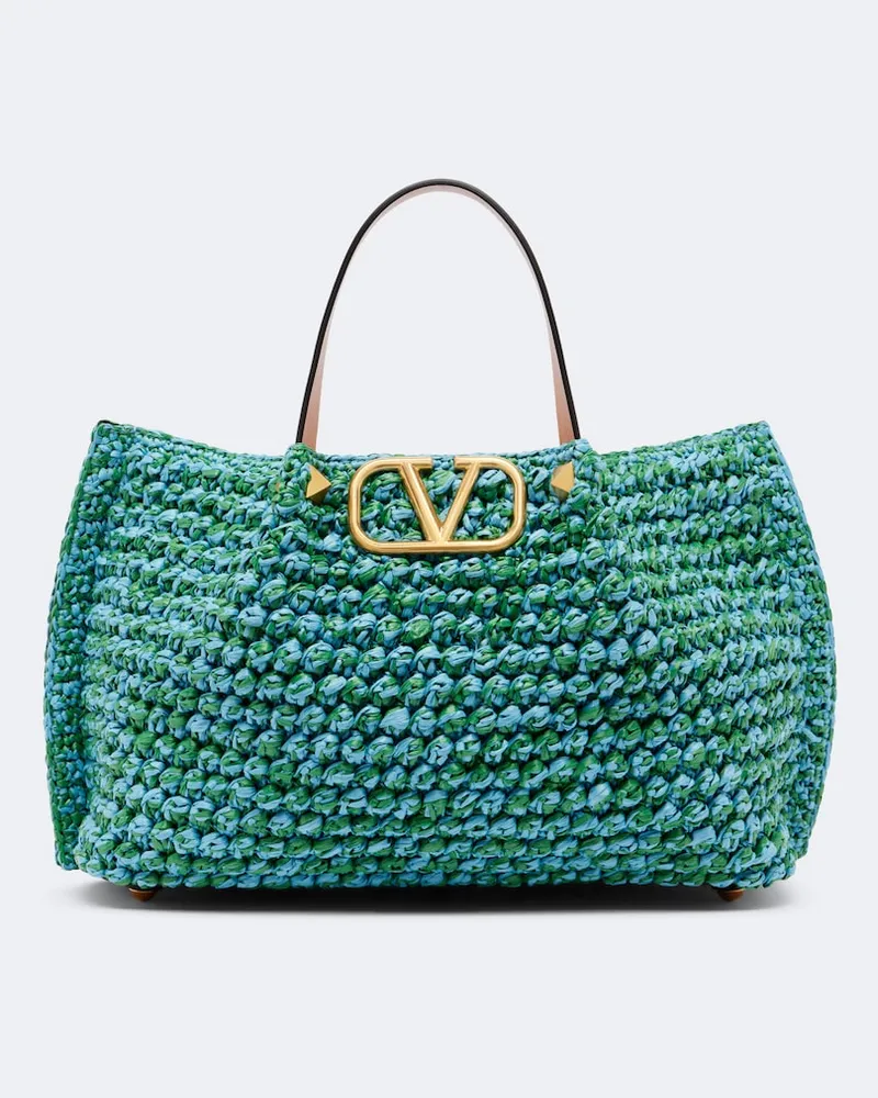 Valentino Garavani Tote VLogo Medium Grün