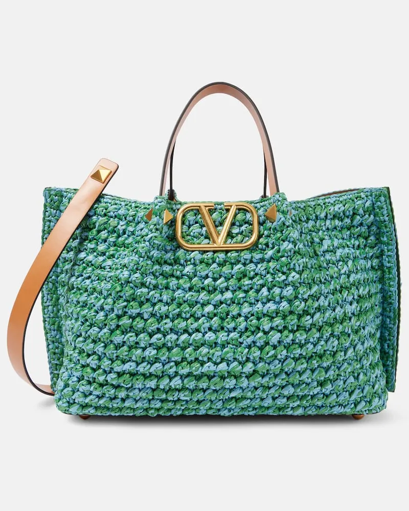 Valentino Garavani Tote VLogo Medium Grün