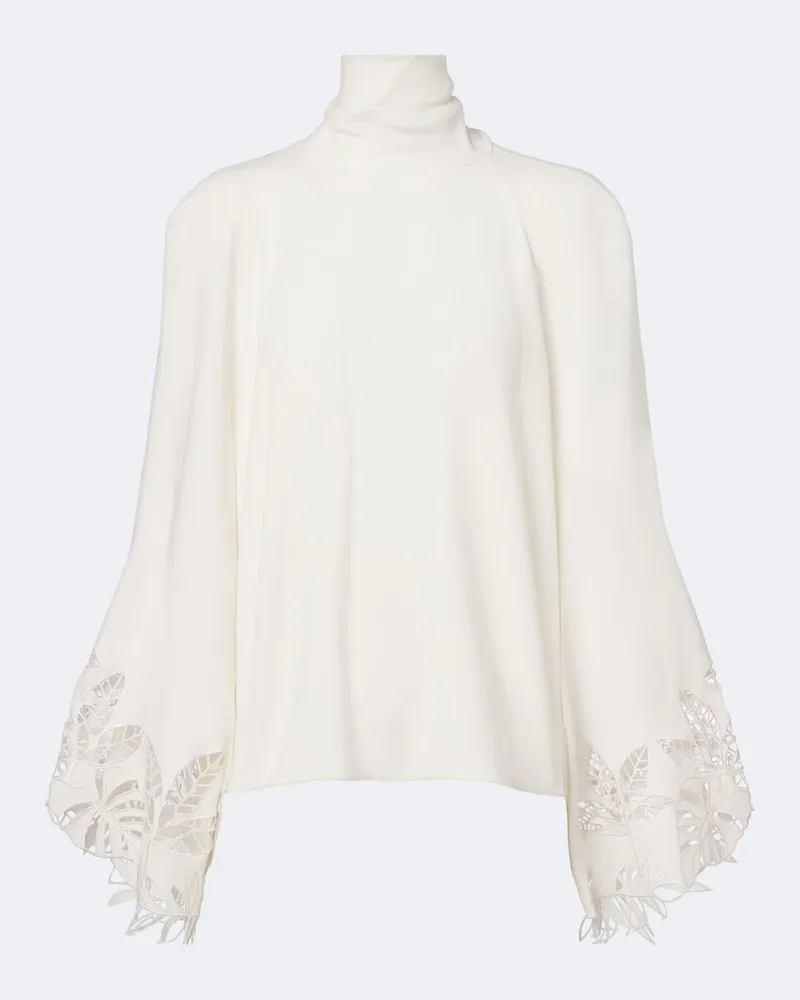 Oscar de la Renta T-Shirt aus Baumwoll-Jersey Weiß