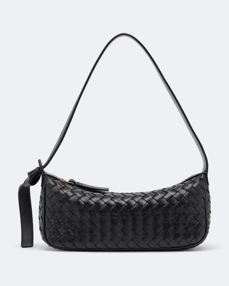 Bottega Veneta Schultertasche Nodo aus Leder Schwarz