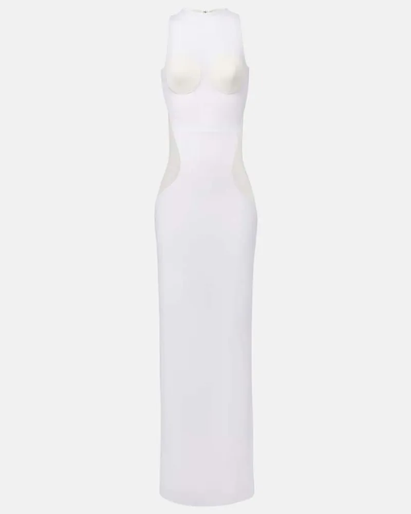 Jean Paul Gaultier Maxikleid aus Tüll Weiß