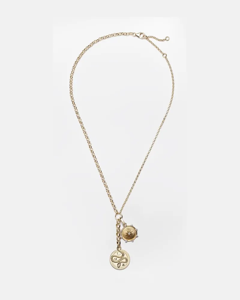 FOUNDRAE Halskette Wholeness & True Love aus 18kt Gelbgold mit Diamanten Gold