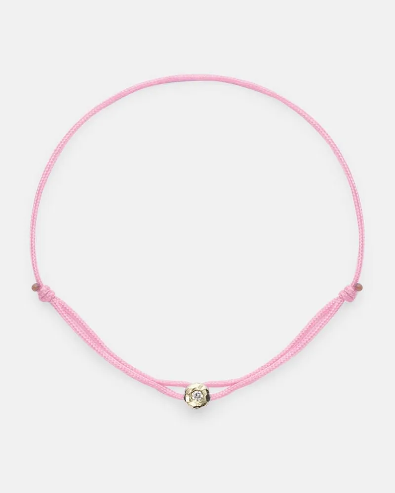 Octavia Elizabeth Armband Parachute mit 18kt Gelbgold und Diamant Pink