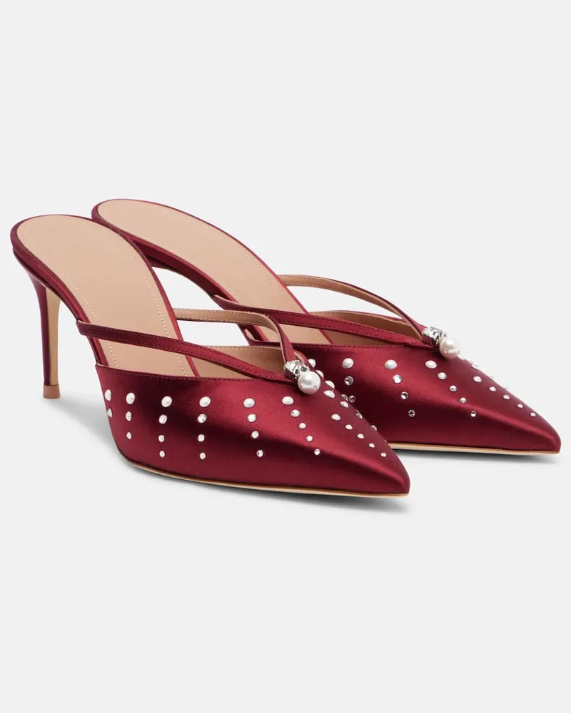 Malone Souliers Verzierte Mules Marisa 70 aus Satin Rot