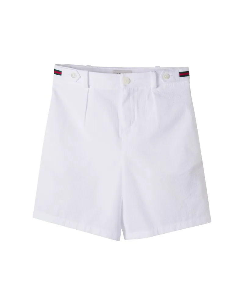 Gucci Bermuda-Shorts Web Stripe aus Baumwolle Weiß