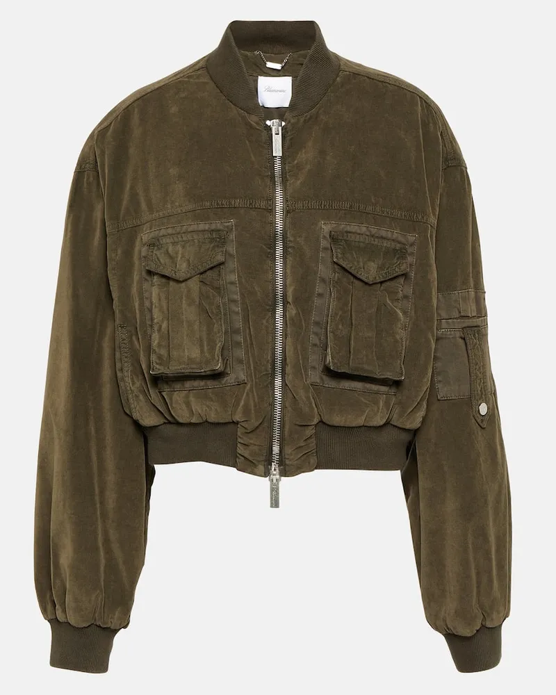 Blumarine Bomberjacke aus Samt Grün