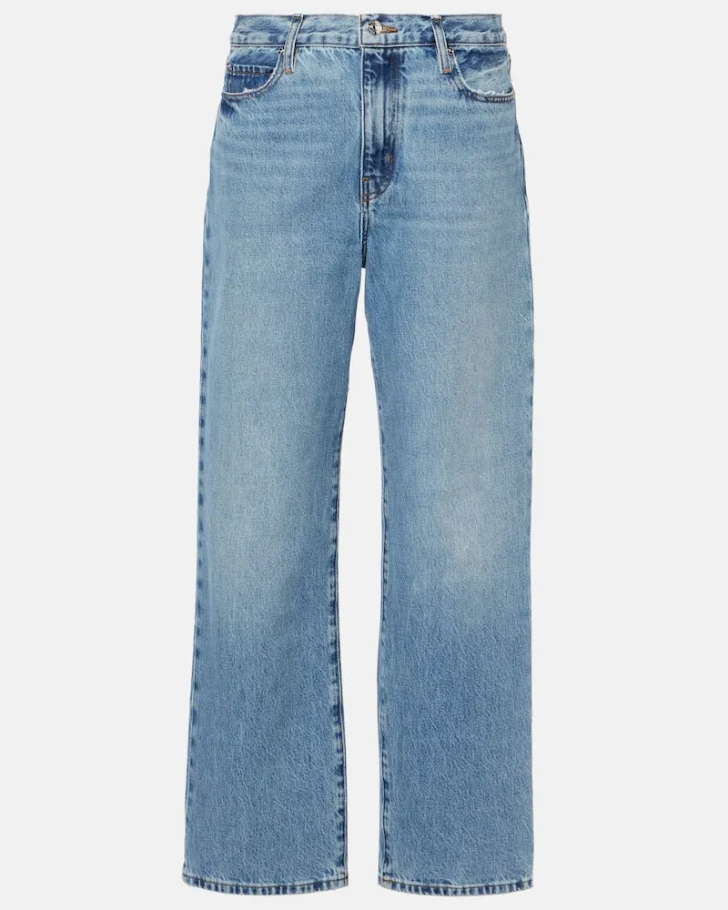 Frame Denim Cropped Straight Jeans Le Jane Blau