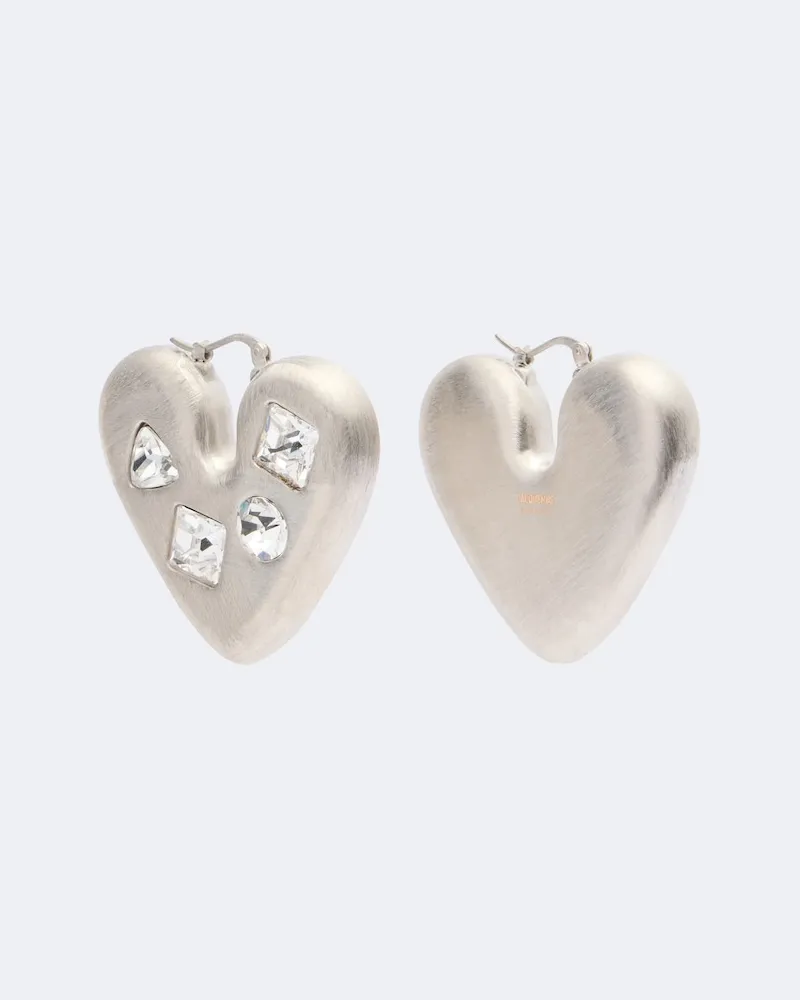 Jacquemus Ohrringe Coeur mit Kristallen Gold