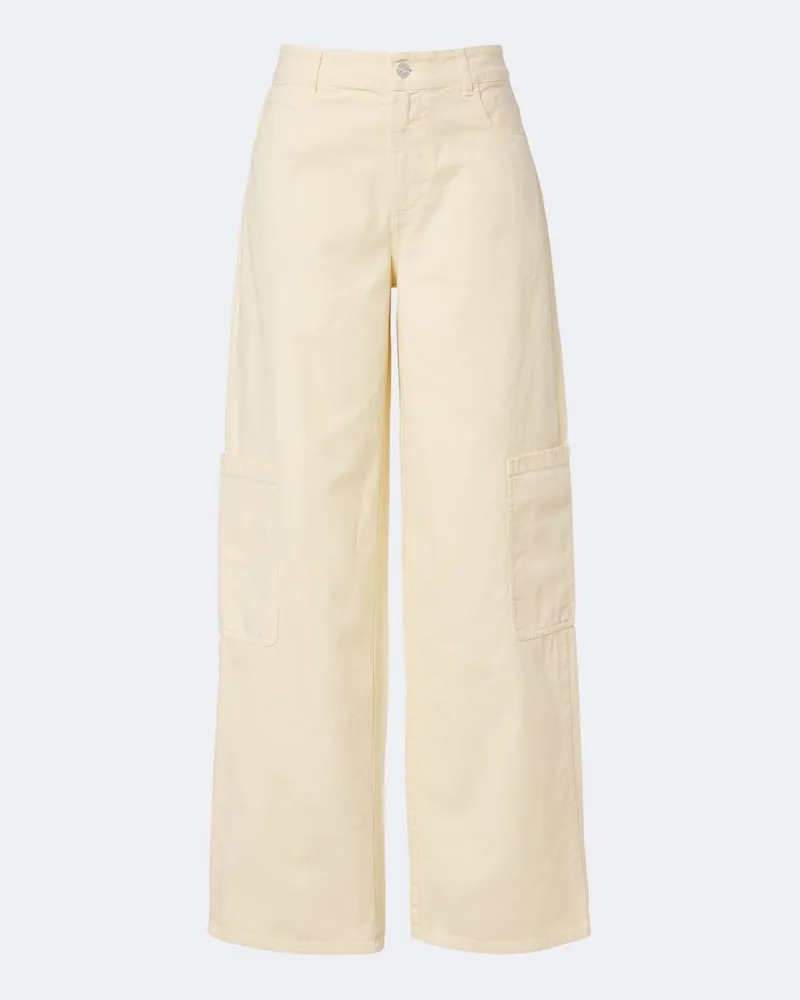 Moncler Weite Hose aus Baumwolle Weiß
