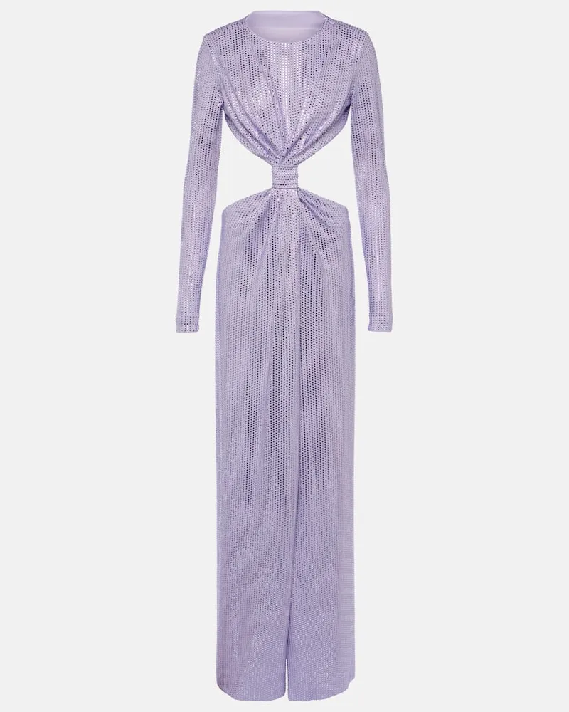 Area Robe aus Jersey mit Kristallen Violett