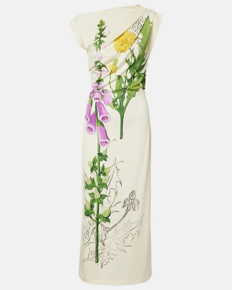 Oscar de la Renta Maxikleid aus Jersey Weiß