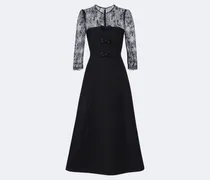 Midikleid aus Crepe Couture mit Spitze