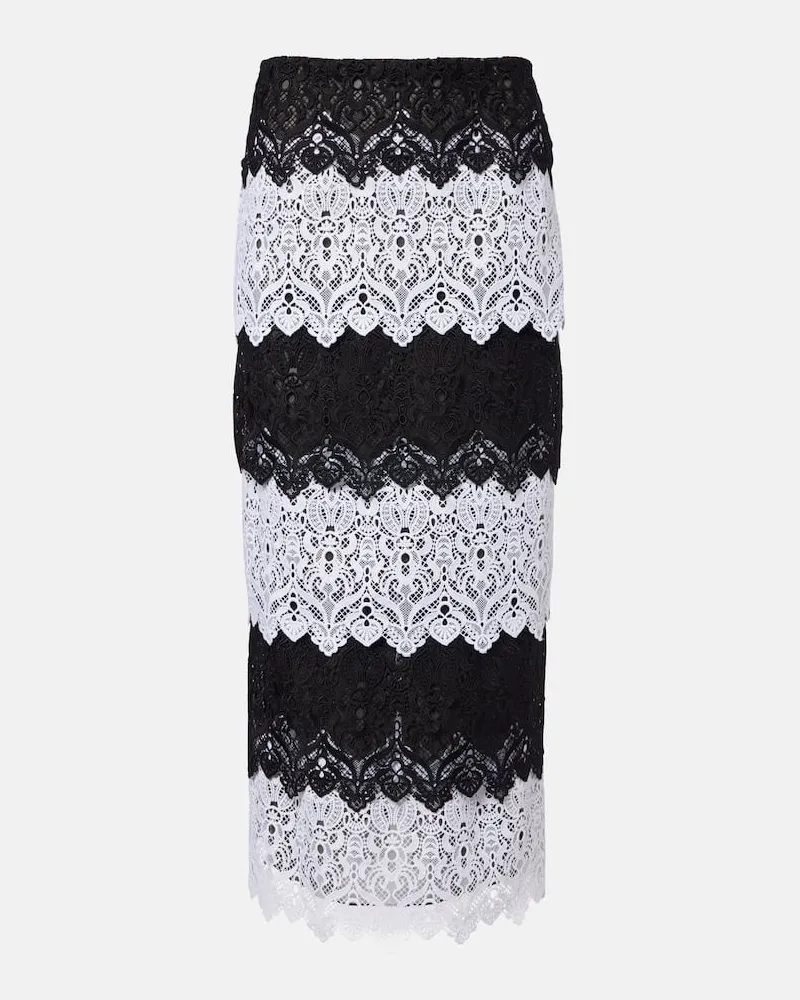 Carolina Herrera New York Midirock aus Spitze Schwarz