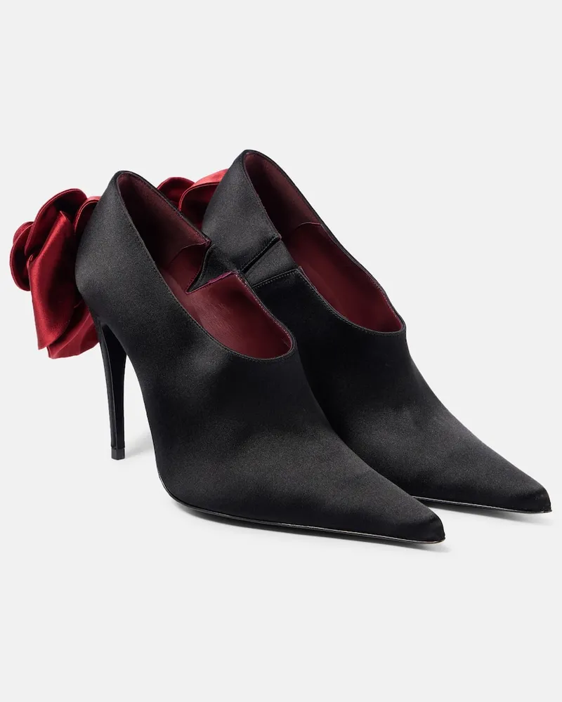 Magda Butrym Verzierte Pumps aus Satin Schwarz