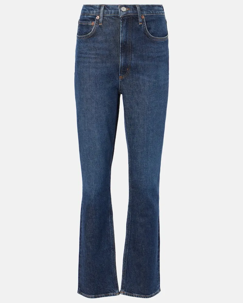 AGOLDE High-Rise Straight Jeans Stovepipe Blau