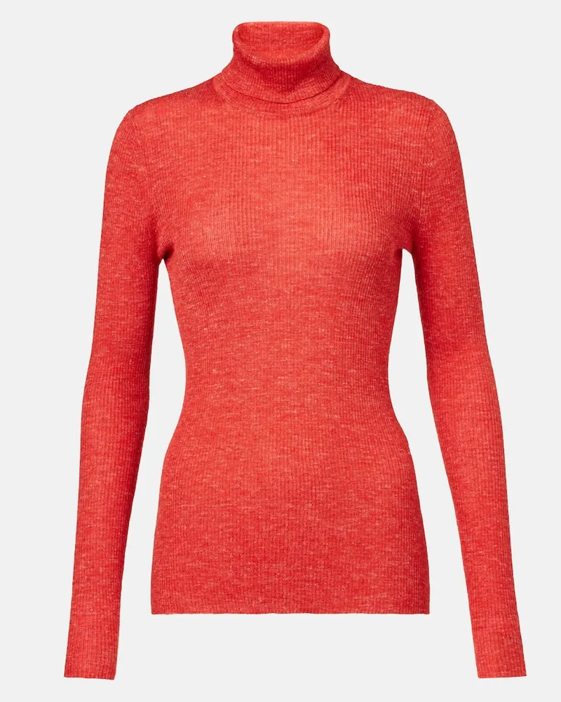 Gabriela Hearst Rollkragenpullover Aldona aus Kaschmir, Seide und Hanf Orange