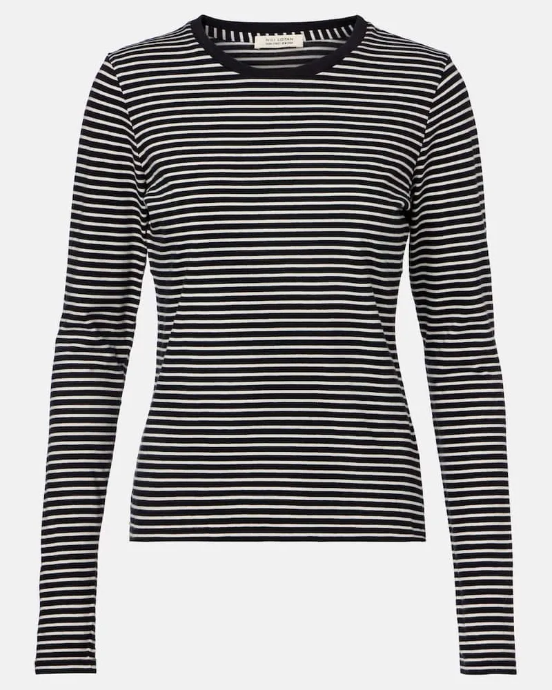 Nili Lotan T-Shirt Simone aus Baumwoll-Jersey Schwarz