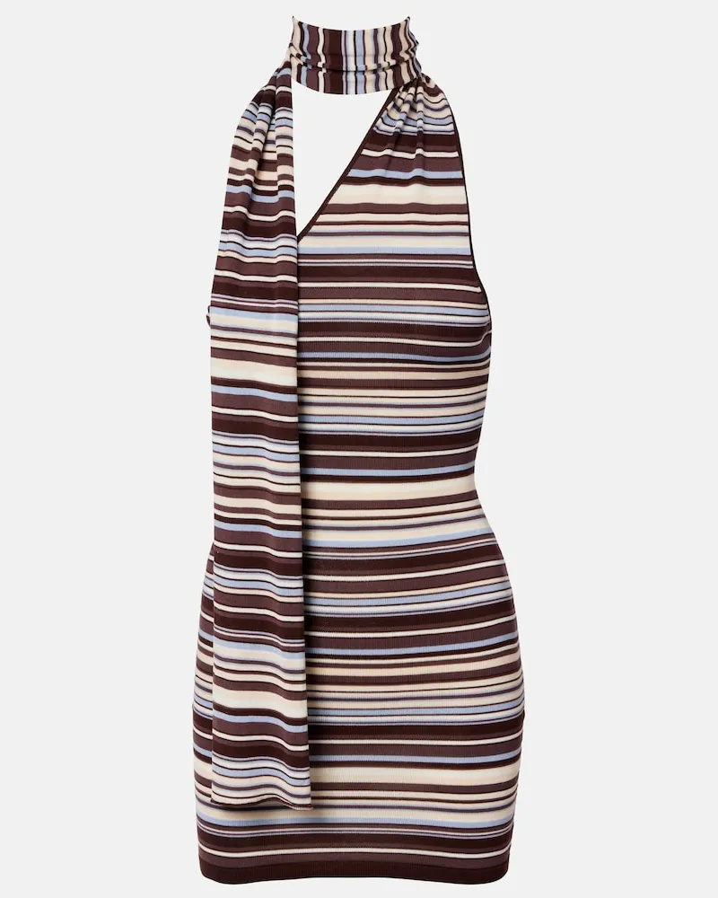 Aya Muse Gestreiftes Minikleid aus Strick Multicolor