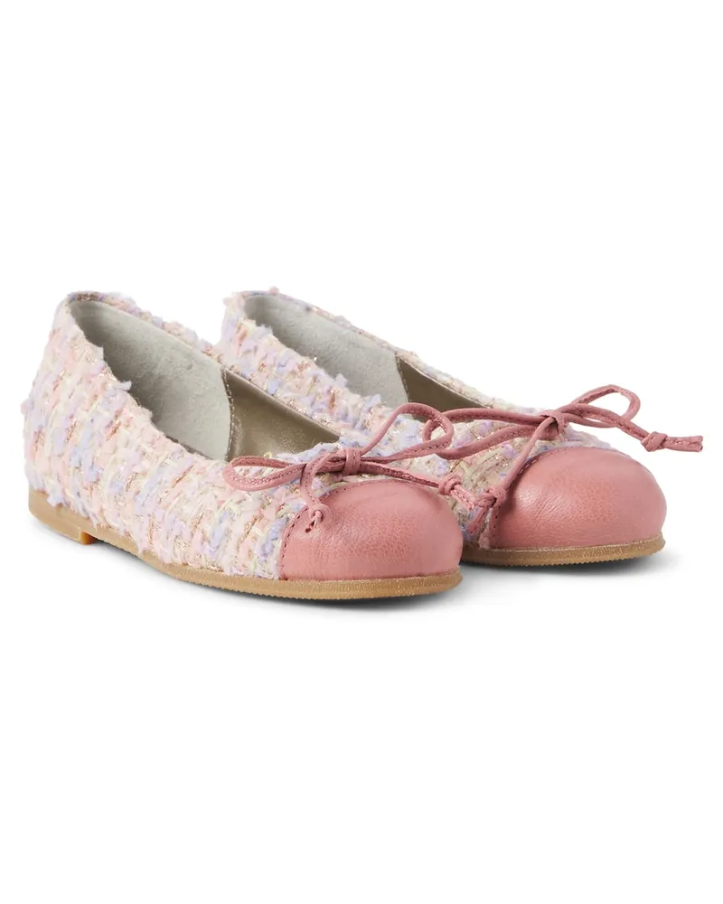 Pepe Jeans PèPè Ballerinas aus Bouclé mit Leder Rosa