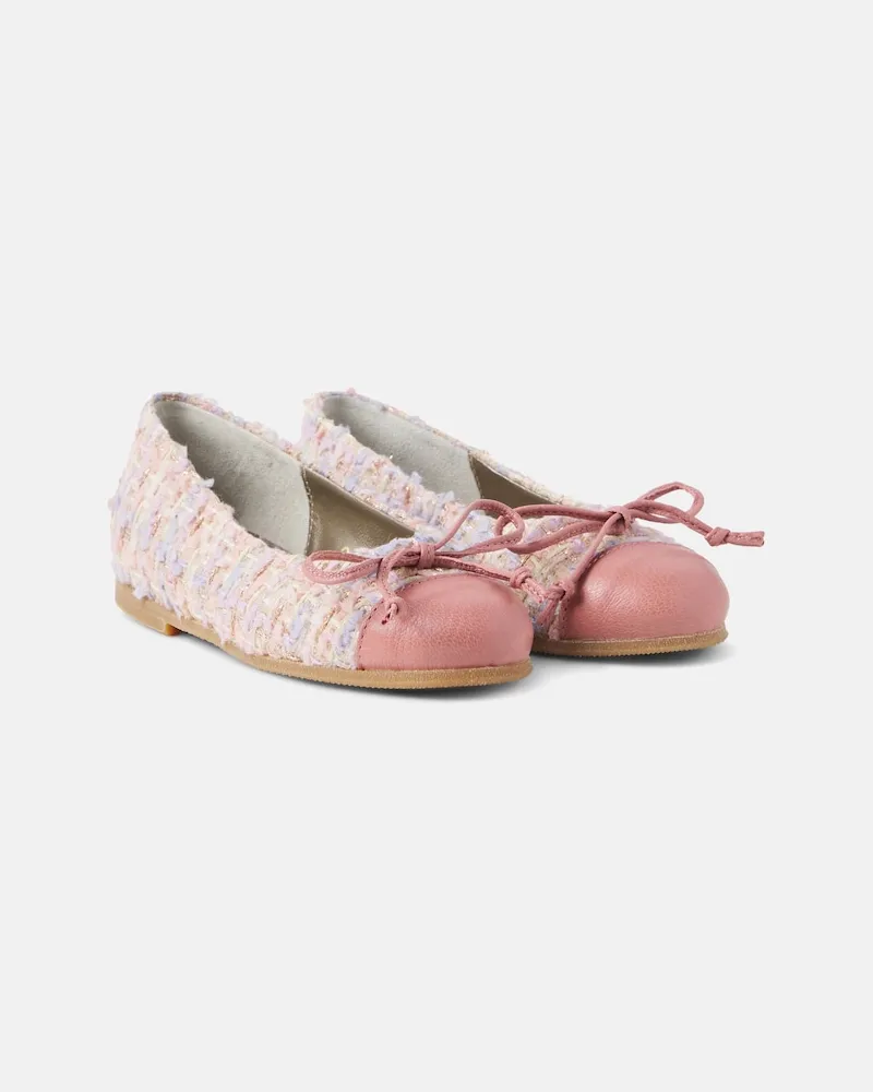 Pepe Jeans PèPè Ballerinas aus Bouclé mit Leder Rosa