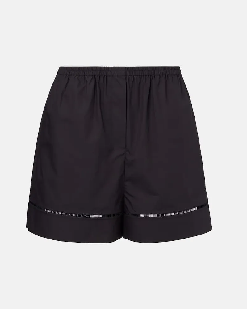 Róhe Róhe Bestickte Shorts aus Baumwollpopeline Schwarz
