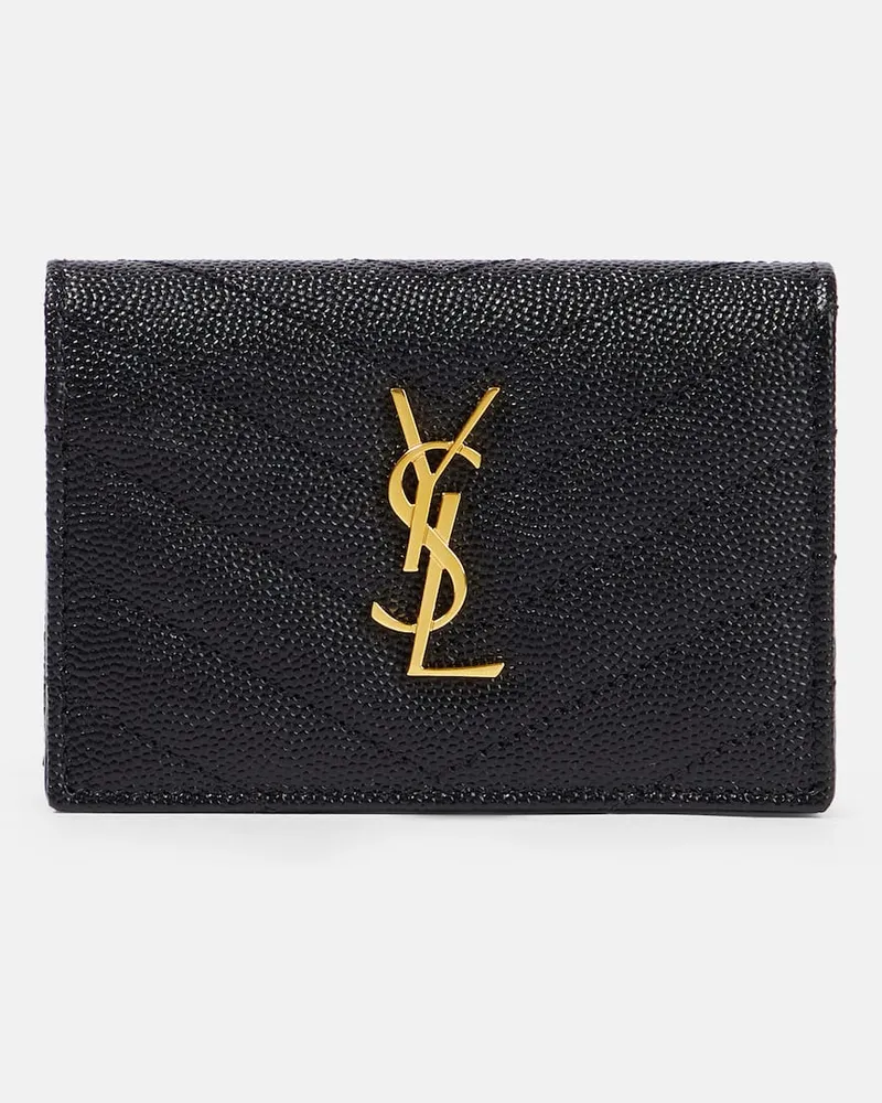 Saint Laurent Portemonnaie Cassandre aus Matelassé-Leder Schwarz