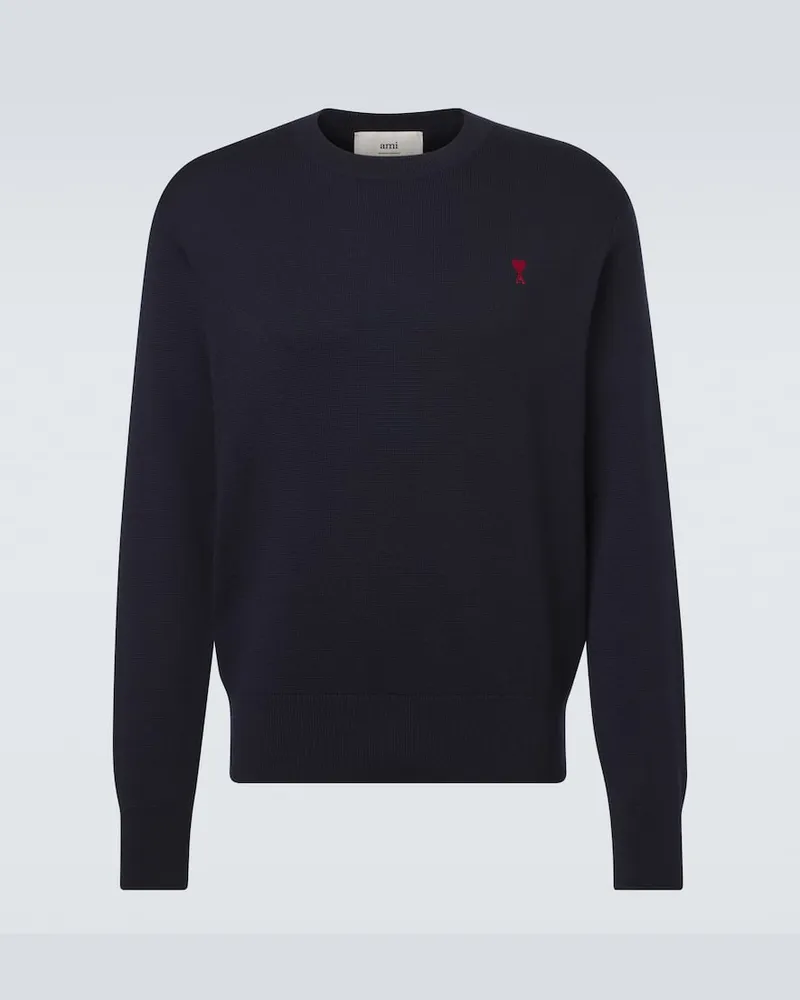 AMI Paris Pullover Ami de Cœur aus Wolle Blau