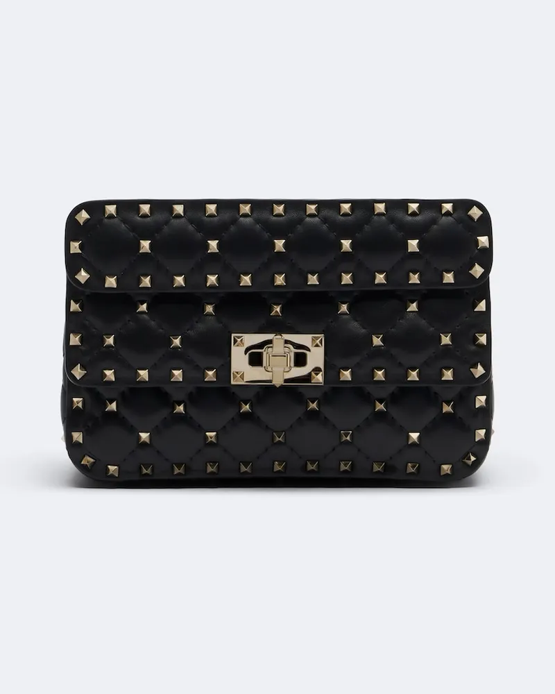 Valentino Garavani Henkeltasche Rockstud Spike Small aus Leder Schwarz