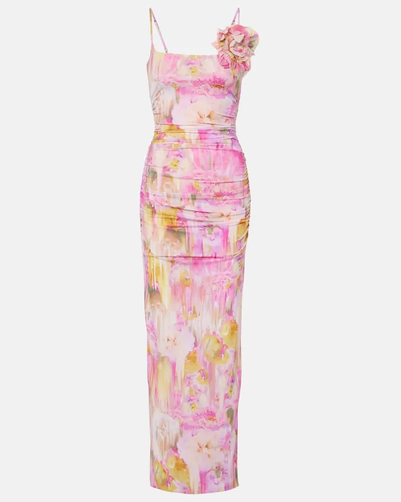 Blumarine Bedrucktes Maxikleid aus Jersey Pink