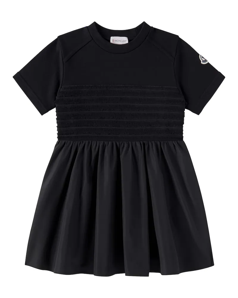 Moncler Kleid aus Jersey und Taft Schwarz