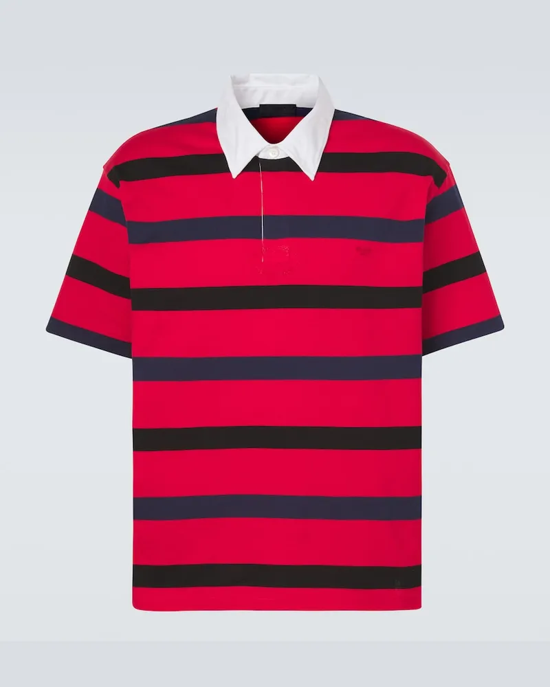 Prada Oversize-Polohemd aus Baumwoll-Piqué Multicolor