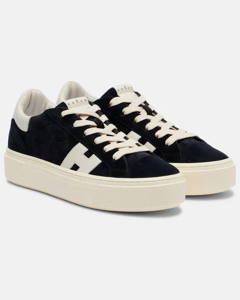 Hogan Plateau-Sneakers Crosswind aus Leder Weiß