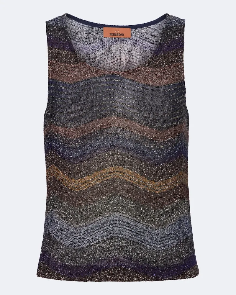 Missoni Top Wave aus Häkelstrick Multicolor