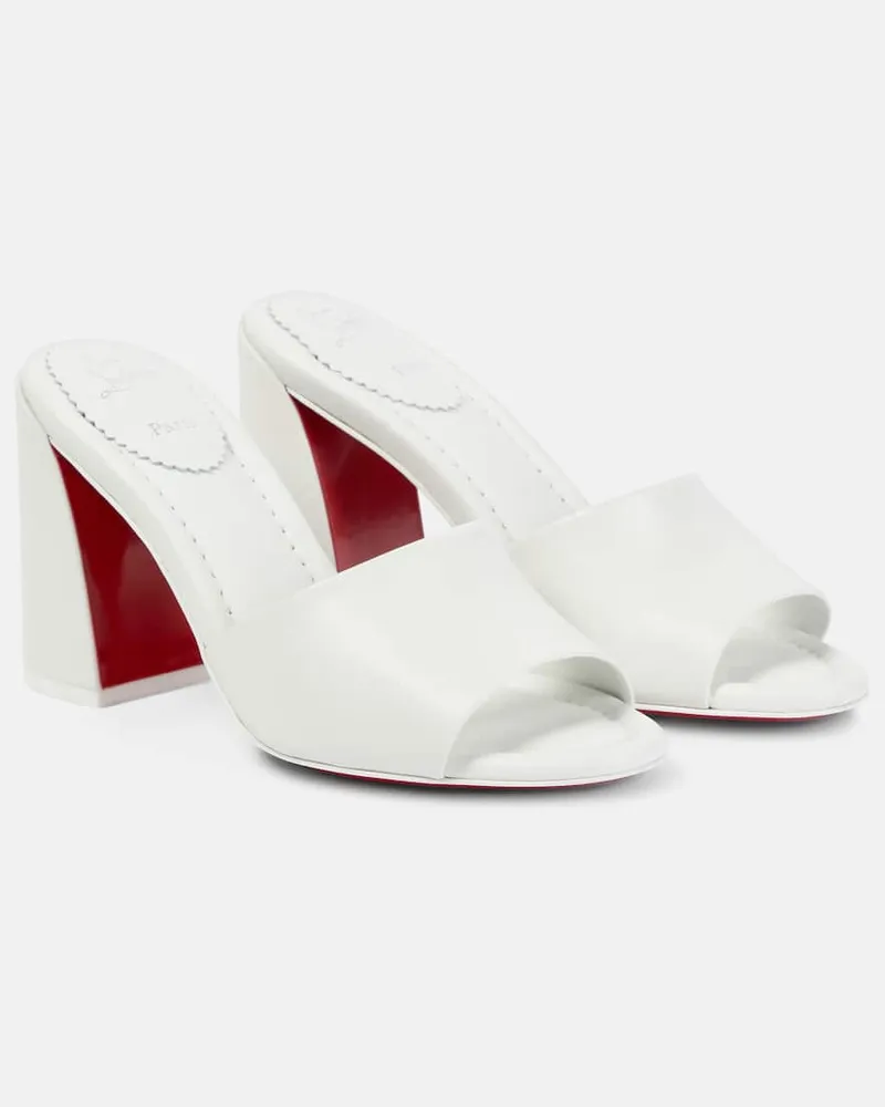 Christian Louboutin Pantoletten Jane aus Leder Weiß